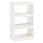 Libreria/Divisorio Bianco 60x30x103,5 cm Legno Massello di Pino