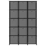 Mobile con 15 Scatole a Cubo Nero 103x30x175,5 cm in Tessuto