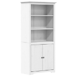 Libreria BODO 80x40x172 cm in Legno Massello di Pino Bianco