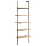 Scaffale Pendente 5 Ripiani Marrone Chiaro e Nero 64x35x185 cm