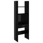 Libreria Nero Lucido 60x35x180 cm in Legno Multistrato