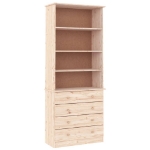 Libreria con Cassetti ALTA 77x35x186,5cm Legno Massello di Pino