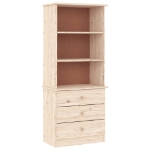 Libreria con Cassetti ALTA 60x35x142 cm Legno Massello di Pino