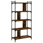 Libreria Rovere Fumo 5 Ripiani 76x32x158 cm Legno Multistrato