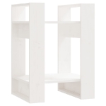 Libreria/Divisorio Bianco 41x35x57 cm in Legno Massello di Pino