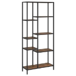 Scaffale per Libri 80x30x180 cm Acciaio e Legno Multistrato