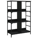 Libreria Nera 78,5x33x117,5 cm in Legno Multistrato