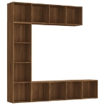 Set Mobili Libreria / Porta TV 3pz Rovere Marrone 180x30x180 cm