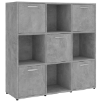 Libreria Grigio Cemento 90x30x90 cm in Legno Multistrato