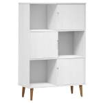 Libreria MOLDE Bianca 90x35x133,5 cm in Legno Massello di Pino