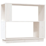 Libreria/Divisorio Bianco 80x25x70 cm in Legno Massello di Pino