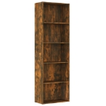 Libreria a 5 Ripiani Rovere Fumo 60x30x189 cm Legno Multistrato