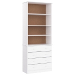 Libreria con Cassetti ALTA Bianca 77x35x186,5 cm Massello Pino