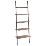 Scaffale Pendente 5 Livelli Marrone Scuro e Nero 64x34x185,5 cm