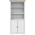 Libreria BODO 80x40x172 cm Legno Massello Pino Bianco e Marrone