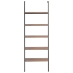 Scaffale Pendente 5 Livelli Marrone Scuro e Nero 64x35x185 cm