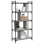 Libreria Grigio Sonoma 5 Ripiani 76x32x158 cm Legno Multistrato