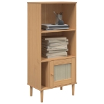 Credenza SENJA Aspetto Rattan Marrone 60x35x130 cm Legno Pino