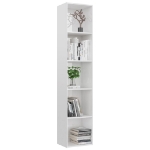 Libreria Bianco Lucido 40x30x189 cm in Legno Multistrato