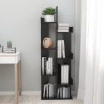 Libreria Nera 48x25,5x140 cm in Legno Multistrato