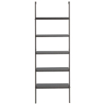 Scaffale Pendente a 5 Livelli Nero 64x35x185 cm