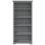 Libreria BODO 5 Ripiani 80x38x180 cm Legno Massello Pino Grigia