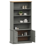 Libreria VIGO 85x35x170 cm in Legno Massello di Pino Grigio