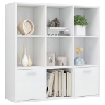 Libreria Bianco Lucido 98x30x98 cm in Legno Multistrato