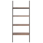 Scaffale Pendente 4 Livelli Marrone Scuro e Nero 64x34x150,5cm