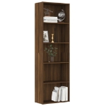 Libreria 5 Ripiani Rovere Marrone 60x30x189cm Legno Multistrato