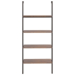 Scaffale Pendente 4 Livelli Marrone Scuro e Nero 64x35x152,5 cm