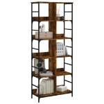 Libreria Rovere Fumo 78,5x33x188,5 cm in Legno Multistrato