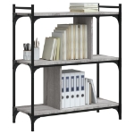 Libreria Grigio Sonoma 3 Ripiani 76x32x88 cm Legno Multistrato