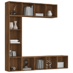 Set Mobili Libreria / Porta TV 3pz Rovere Marrone 180x30x180 cm