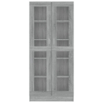 Mobile Vetrina Grigio Sonoma 82,5x30,5x185,5 Legno Multistrato