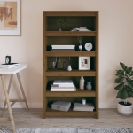 Libreria Marrone Miele 80x35x154 cm in Legno Massello di Pino