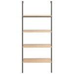 Scaffale Pendente 4 Livelli Marrone Chiaro e Nero 64x35x152,5cm