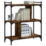 Libreria Rovere Fumo 3 Ripiani 76x32x88 cm Legno Multistrato