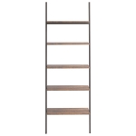 Scaffale Pendente 5 Livelli Marrone Scuro e Nero 64x34x185,5 cm