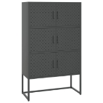 Credenza Alta Antracite 80x35x135 cm in Acciaio