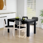 Tavolo da Pranzo Nero 140x74,5x76 cm in Legno Multistrato