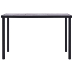 Tavolo da Pranzo Nero e Grigio Cemento 160x80x75 cm in MDF