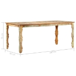 Tavolo da Pranzo 180x90x76 cm in Legno Massello di Recupero