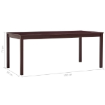 Tavolo da Pranzo Marrone Scuro 180x90x73 cm in Legno di Pino