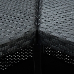 Tavolo da Bar ad Angolo Nero 100x50x105 cm in Polyrattan