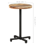 Tavolo da Bistrot Rotondo Ø50x75 cm Legno Massello di Recupero