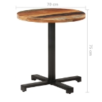 Tavolo da Bistrot Rotondo Ø70x75 cm Legno Massello di Recupero