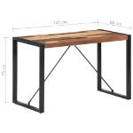 Tavolo da Pranzo 120x60x75 cm Legno Massello Finitura Sheesham