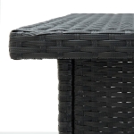 Tavolo da Bar ad Angolo Nero 100x50x105 cm in Polyrattan