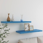 Scaffali a Parete 2 pz Blu 80x23,5x3,8 cm in MDF